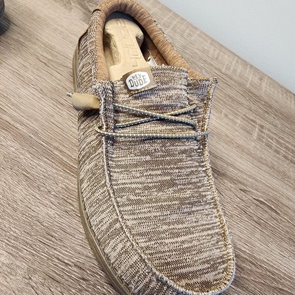 Hey Dude Wally Sport Knit Tan Mens Size 8 Casual Loafer Comfort Shoes - Picture 6 of 11